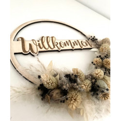 Willkommen Holzloop mit Trockenblumen