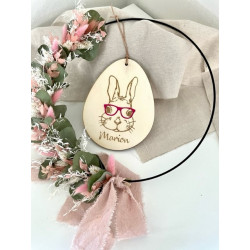 Türkranz mit Hasenei und Trockenblumen