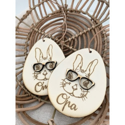 Hasenei, mit oder ohne Brille