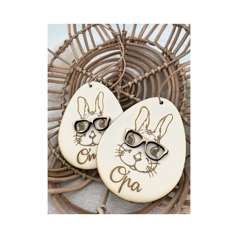 Hasenei, mit oder ohne Brille