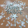 Tortentopper aus Holz, Happy Birthday