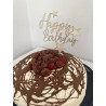 Tortentopper aus Holz, Happy Birthday