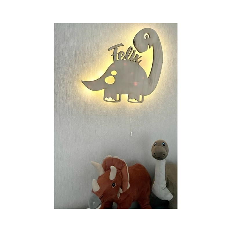 Langhals Holzlampe, personalisiert