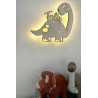 Langhals Holzlampe, personalisiert