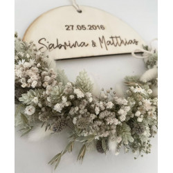 Holzloop personalisiert mit Trockenblumen