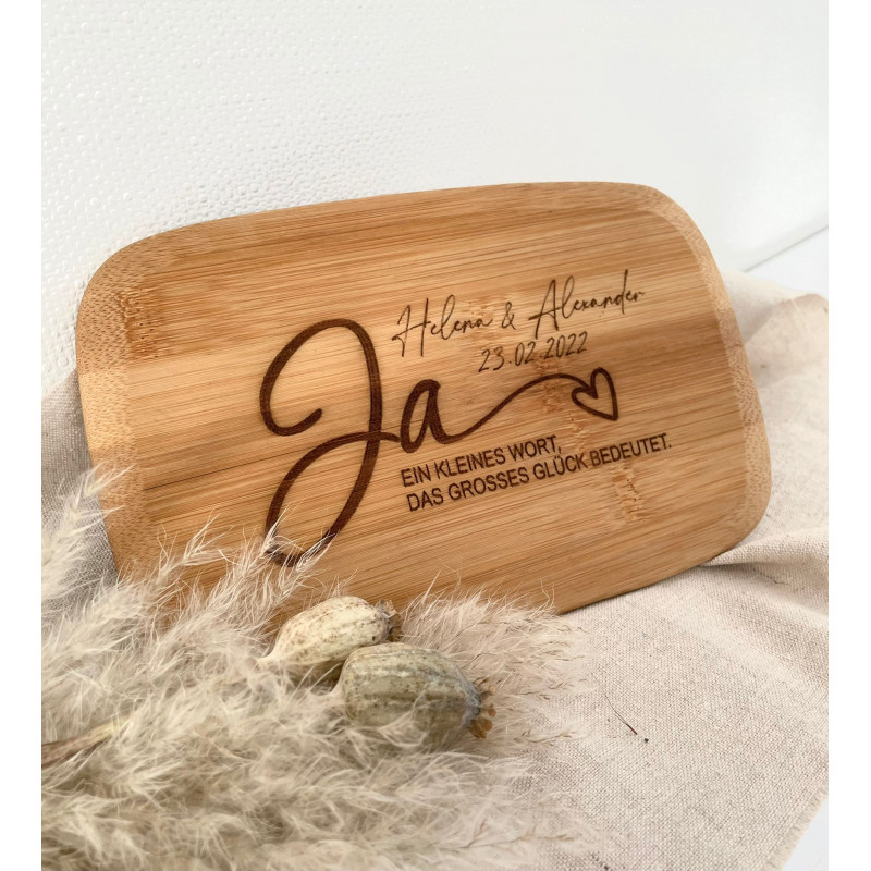 Frühstücksbrettchen, Hochzeit, Ja sagen